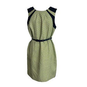Nine & Co Womens Dress Size 12 Green Navy Blue Sleeveless Career Tweed Look